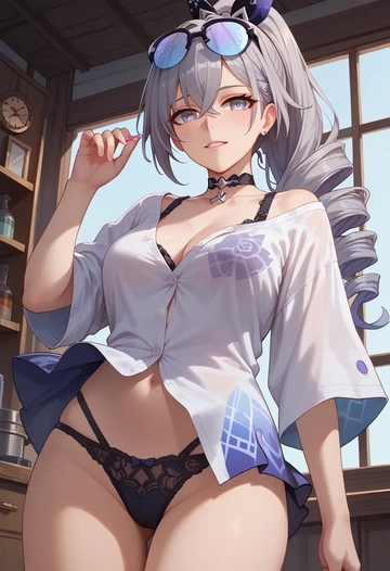 star rail,silver wolf,lingerie,sexy  - AI generated anime art